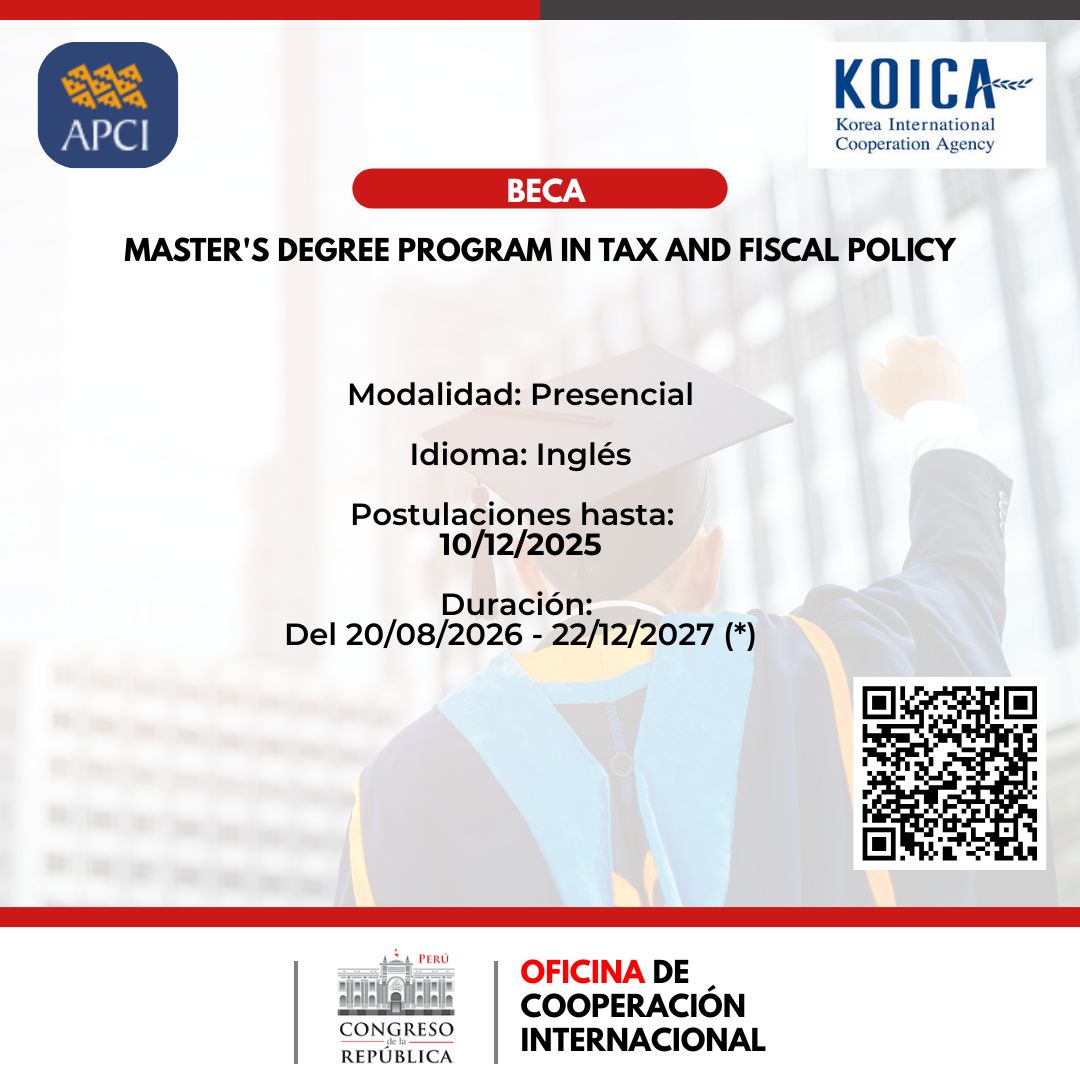 Imagen y enlace a los detalles de la beca de maestría en impuestos y políticas fiscales