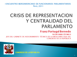 Crisis de representación y Centralidad del Parlamento