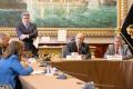 Durante la sesión de elección de los integrantes de la Mesa Directiva e instalación de la Comisión de Comercio Exterior y Turismo para el periodo anual de sesiones 2018-2019, celebrada el 15 de agosto de 2018, en la sala «Miguel Grau Seminario» del Palacio Legislativo.